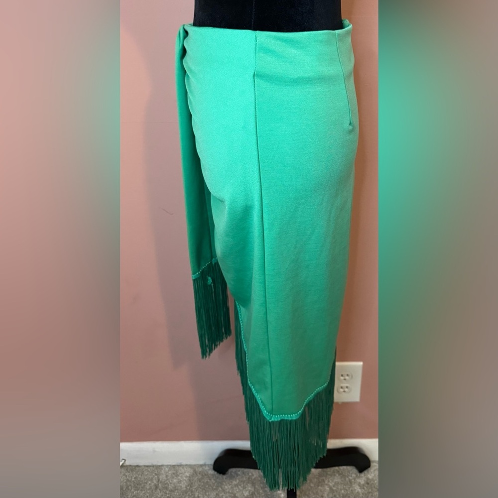 Green Fringe Skirt - Picture 3 of 5